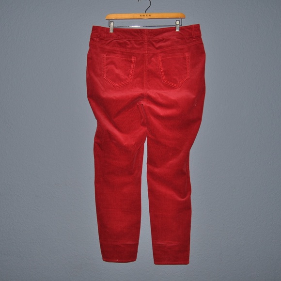 ROZ & ALI Woman Red Skinny Corduroy Pants [F5] - Picture 3 of 7